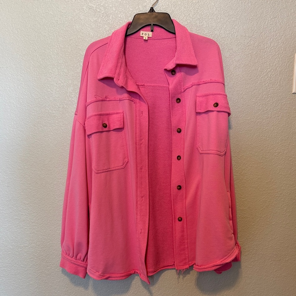 POL Vibrant Pink Collared Shirt